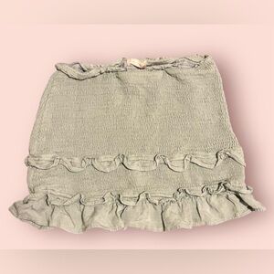 Mint/sage green ruffle mini skirt from Altar'd State